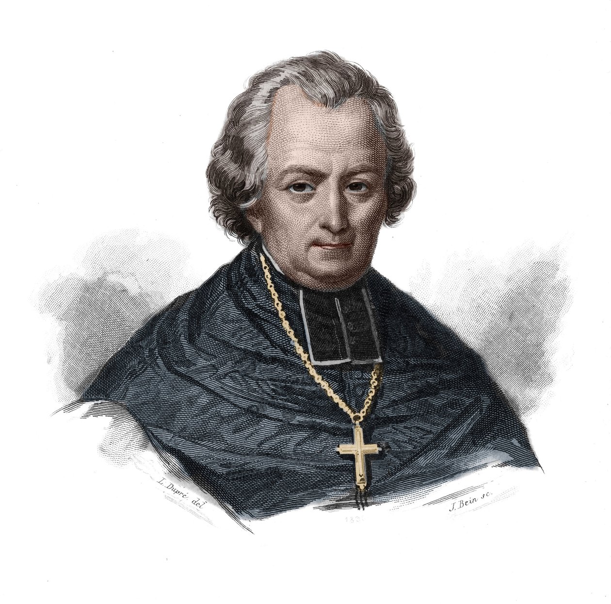 Portrett av Jean Lefebvre de Cheverus (1768-1836) fransk kardinal, erkebiskop av Bordeaux i "Portretter og historie om nyttige menn: menn og kvinner i alle land og av alle forhold, som skaffet seg rettigheter til anerkjennelse av menn" publisert og pr. av Anonymous Anonymous