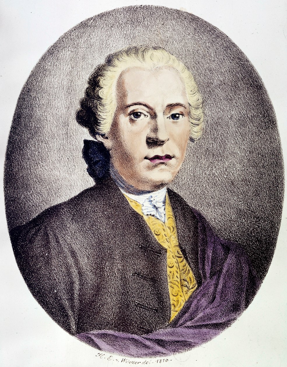 Portrett av Johan Adolf Hasse (1699-1783) Barokkkomponist Gravering fra 1700-tallet Privatsamling av Anonymous Anonymous