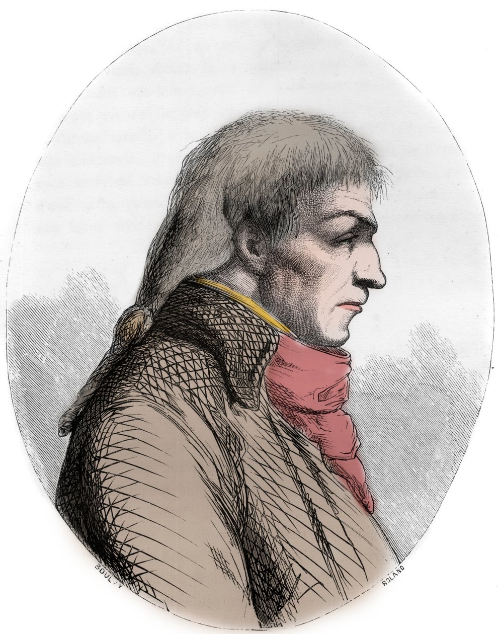 Portrett av Joseph Le Bon (1765-95) Fransk politiker - Portrett av Guislain Francois Joseph Le Bon (1765-1795), fransk revolusjonær - Gravering fra 1863 i "Den røde boken - Histoire De L