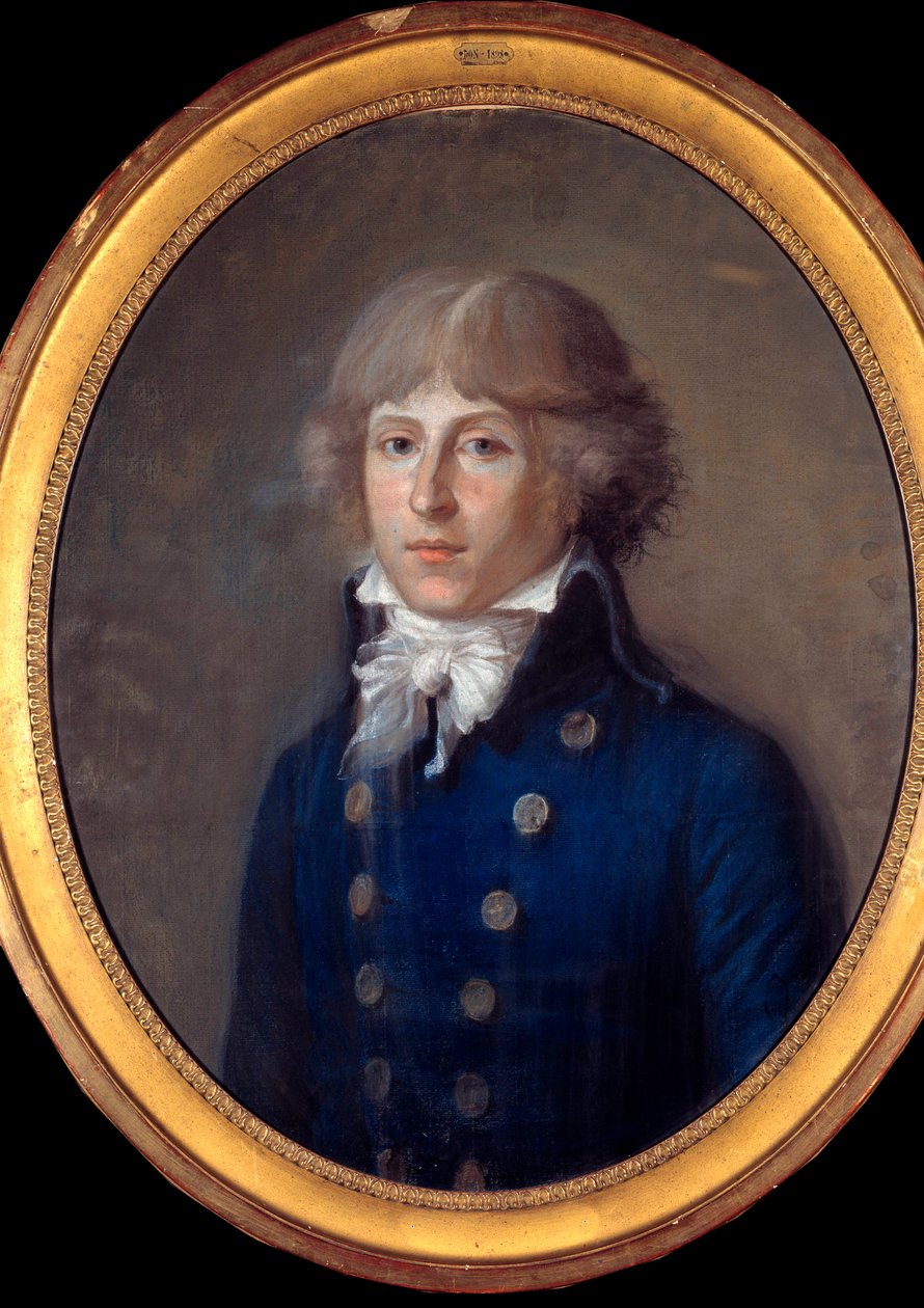 Portrett av Louis Antoine de Saint Just (eller Saint-Just) (1767-1794), politiker. Anonym 1700-talls pastell. Dim. 0,61 x 0,50 m Paris, Musee Carnavalet - Portrett av Louis Antoine de Saint Just (eller Saint-Just) (1767-1794), politiker. Anonym pastell s av Anonymous Anonymous