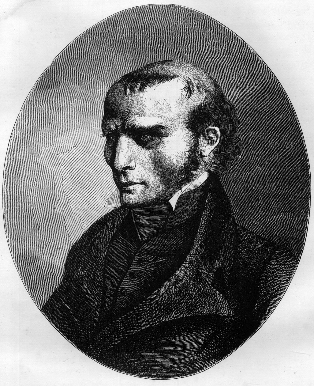 Portrett av Louis Pierre Louvel (1783-1820), leiemorder av hertugen av Berry i 1820 - Gravering av 1863 i "Le Livre Rouge - Histoire De L