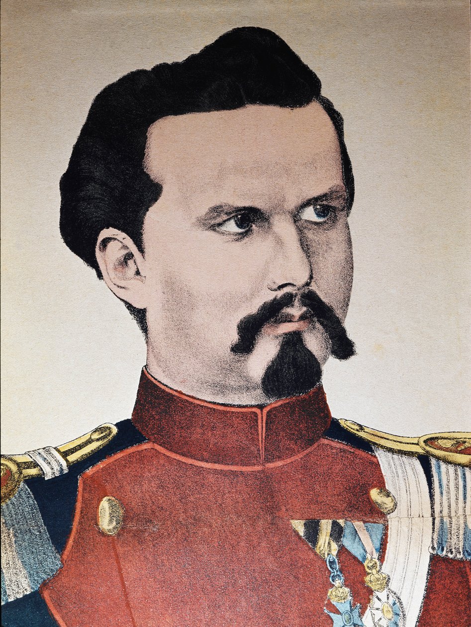 Portrett av Ludwig II av Bayern (gravering av Anonymous Anonymous