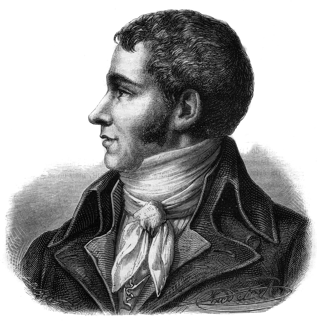 Portrett av Marc David Alba Lasource (1763-1793) stedfortreder for Tarn ved National Convention - Gravering i "Histoire des Girondins" av Alphonse de Lamartine (1790-1869) 1865-1866 - Privat samling av Anonymous Anonymous