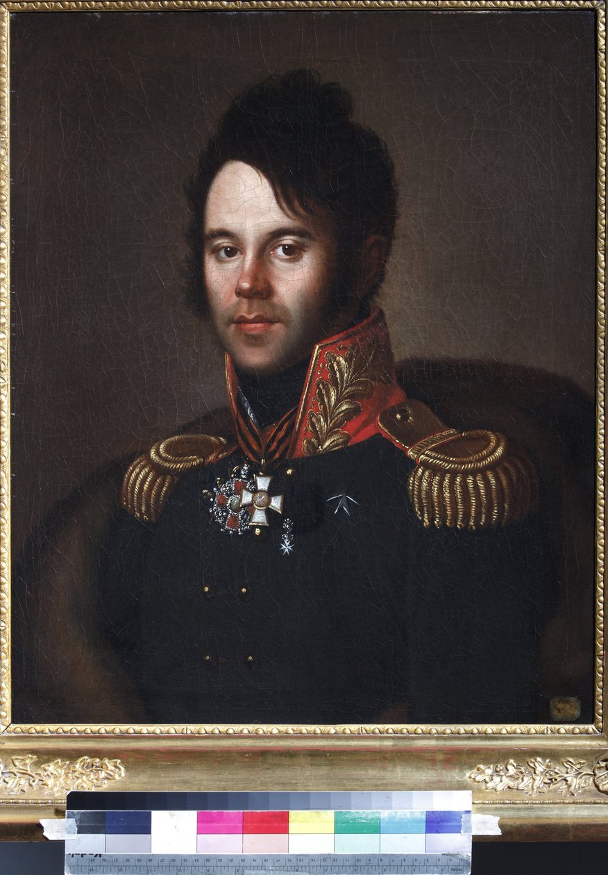 Portrett av generalordfører Pyotr Afanasievich Papkov (1772-1853) - Anonym. Olje på lerret av Anonymous Anonymous