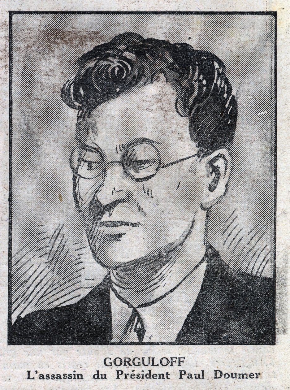 Portrait of Paul Gorgulov or Gorguloff (1895-1932), assassin of French president Paul Doumer (1857-1932). Engraving in “” L
