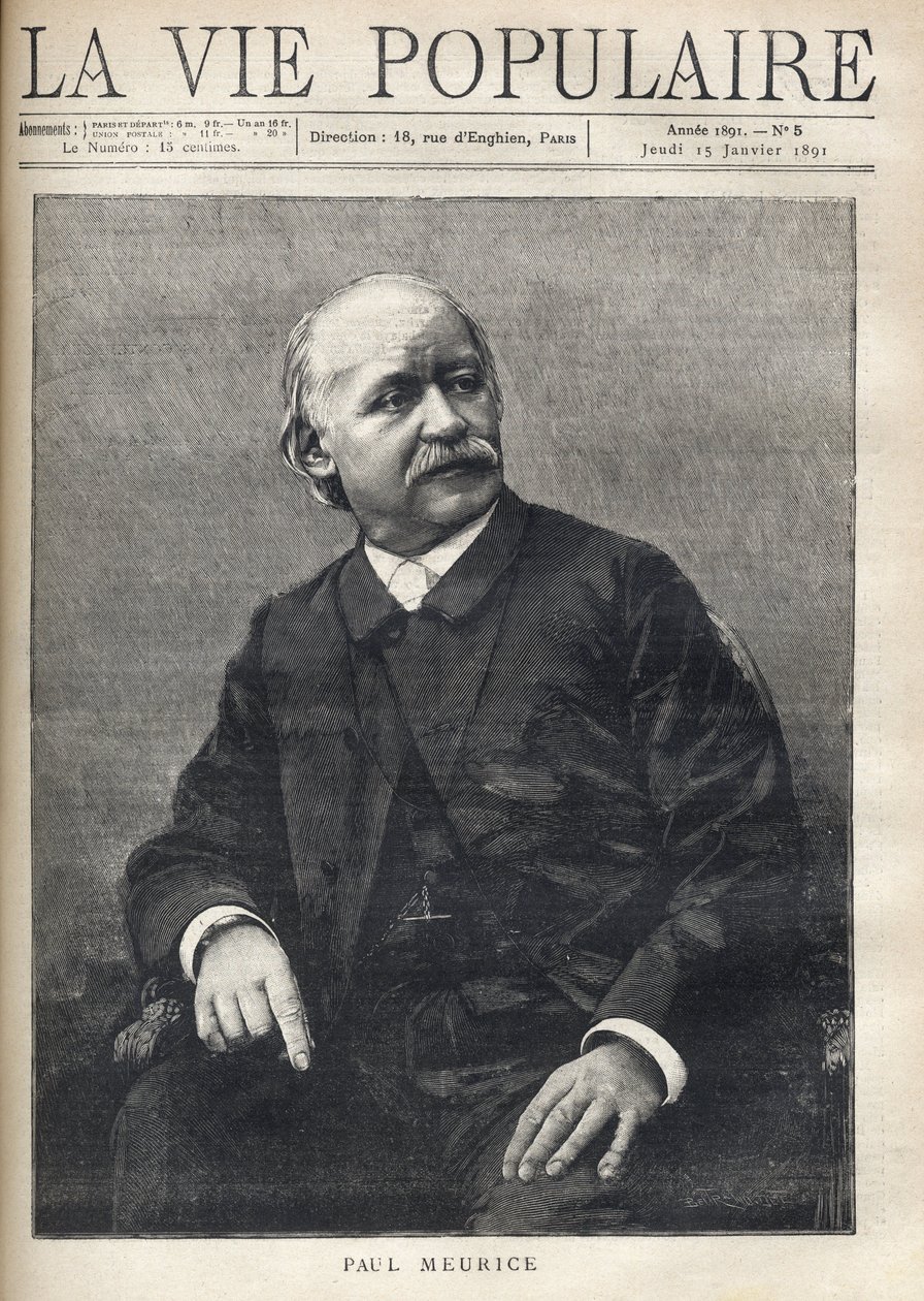 Portrait of Paul Meurice (1818-1905), French writer. Engraving in “La vie populaire”” av Anonymous Anonymous