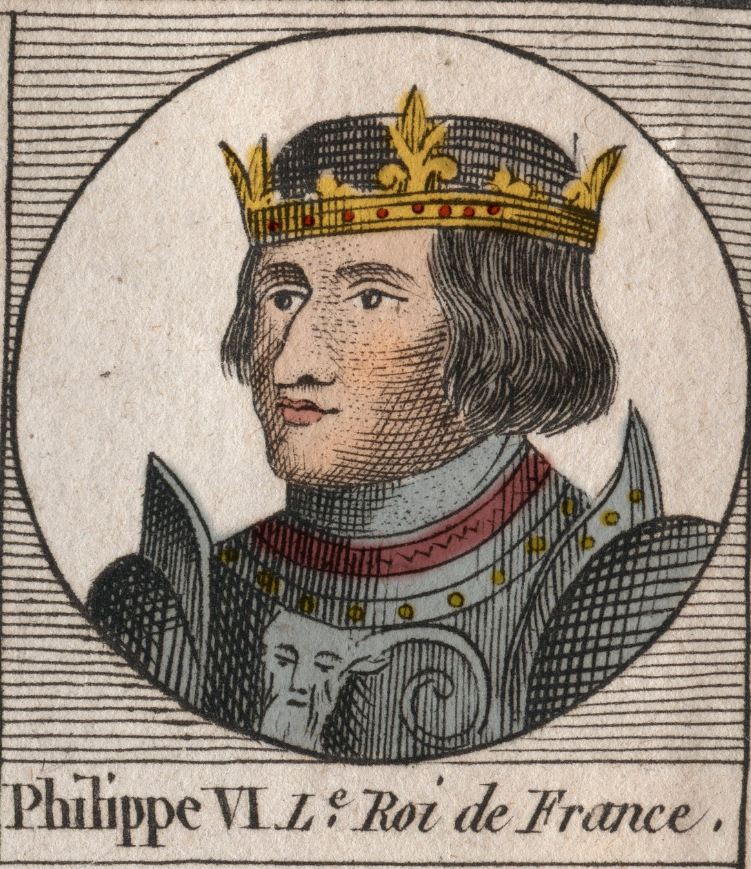 Portrett av Philippe VI av Valois (1294 - 1350), konge av Frankrike - Filip VI av Valois (1293-1350) konge av Frankrike - gravering fra "Instruction sur l