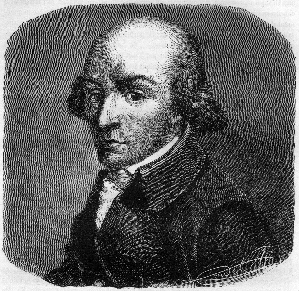 Portrett av Pierre Florent (Pierre-Florent) Louvet, dit Louvet de la Somme (1757-1818), fransk politiker - Gravering i "Histoire des Girondins" av Alphonse de Lamartine (1790-1869) 1865-1866 - Privat samling av Anonymous Anonymous