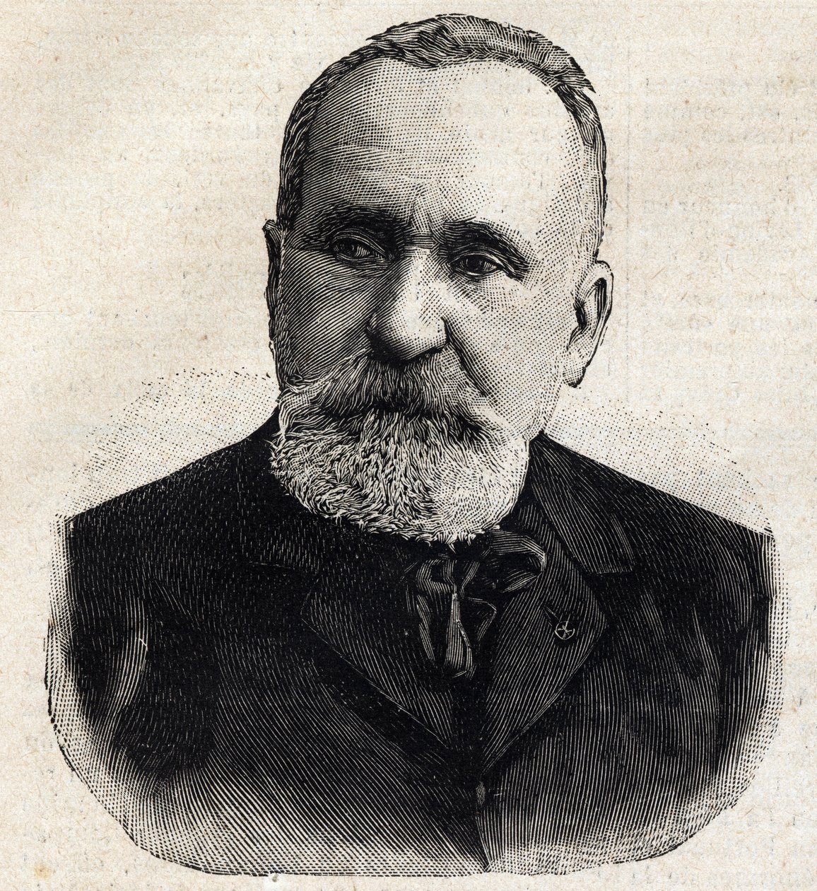 Portrait of Pierre Puvis de Chavannes (1824-1898) French painter, at that time president of the Societe Nationale des Beaux Arts. Engraving in “” Le Petro Parisien”” av Anonymous Anonymous