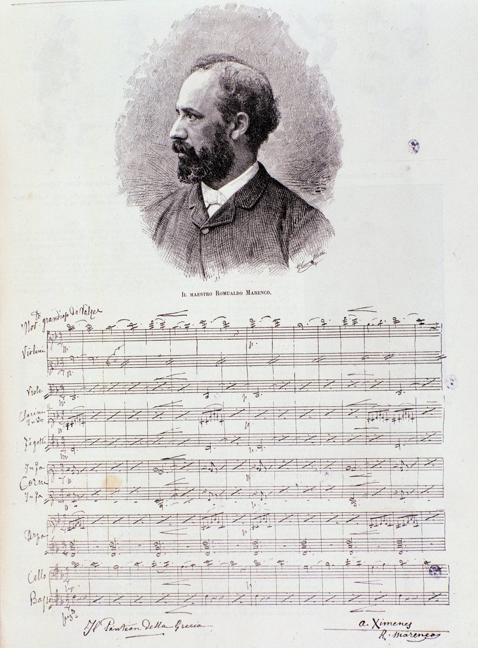 Portrett av Romualdo Marenco (gravering) av Anonymous Anonymous