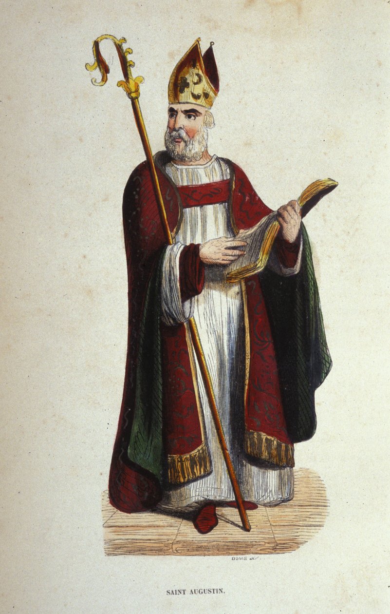 Portrett av Saint Augustine (354 - 430) gravering fra 1800-tallet av Anonymous Anonymous