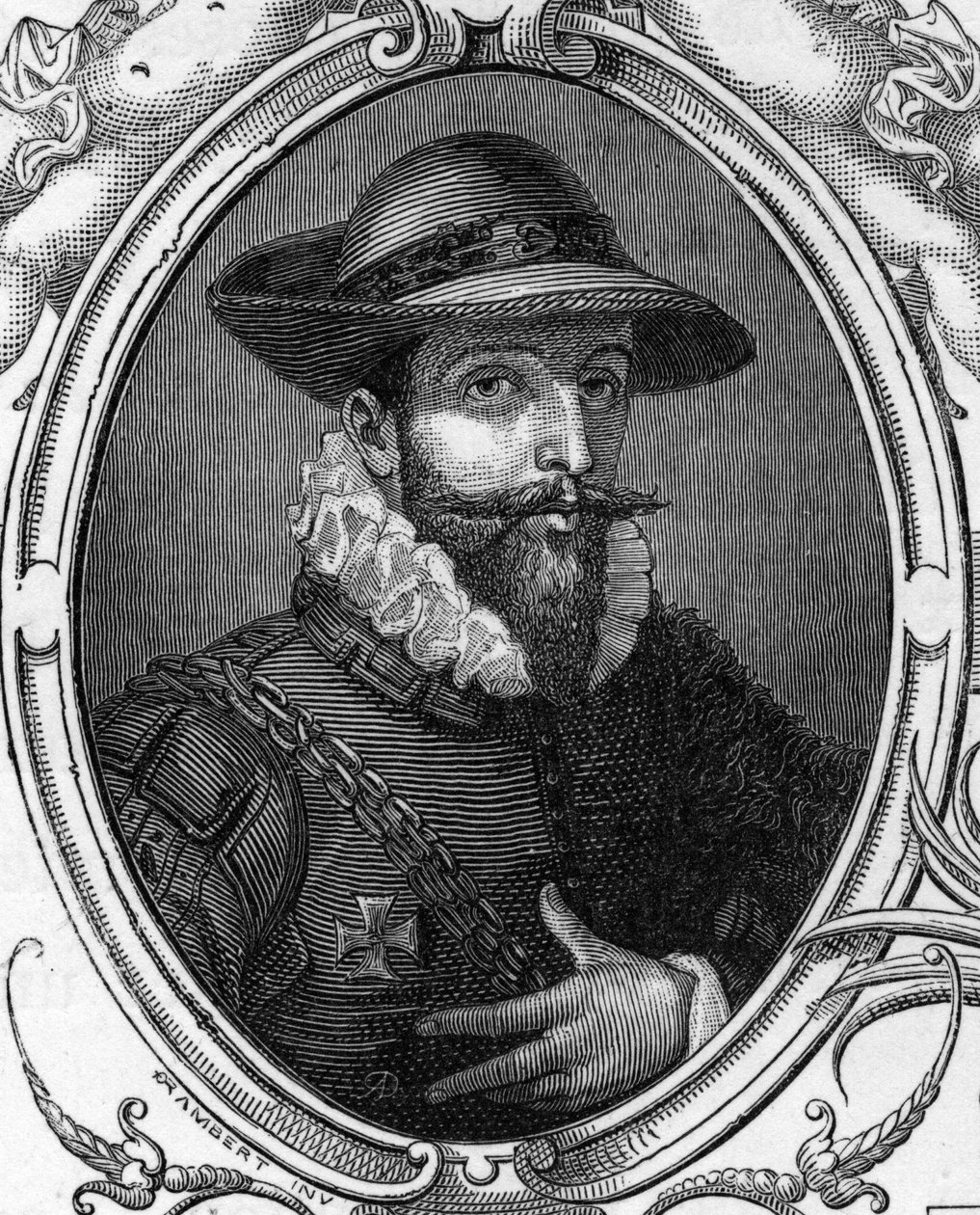 Portrait of Simone Cantarini said the Pesarese (1612-1648) engraving of 1859 in “” the galleries of Europe - Italy “” by Armandaud. Private collection. av Anonymous Anonymous