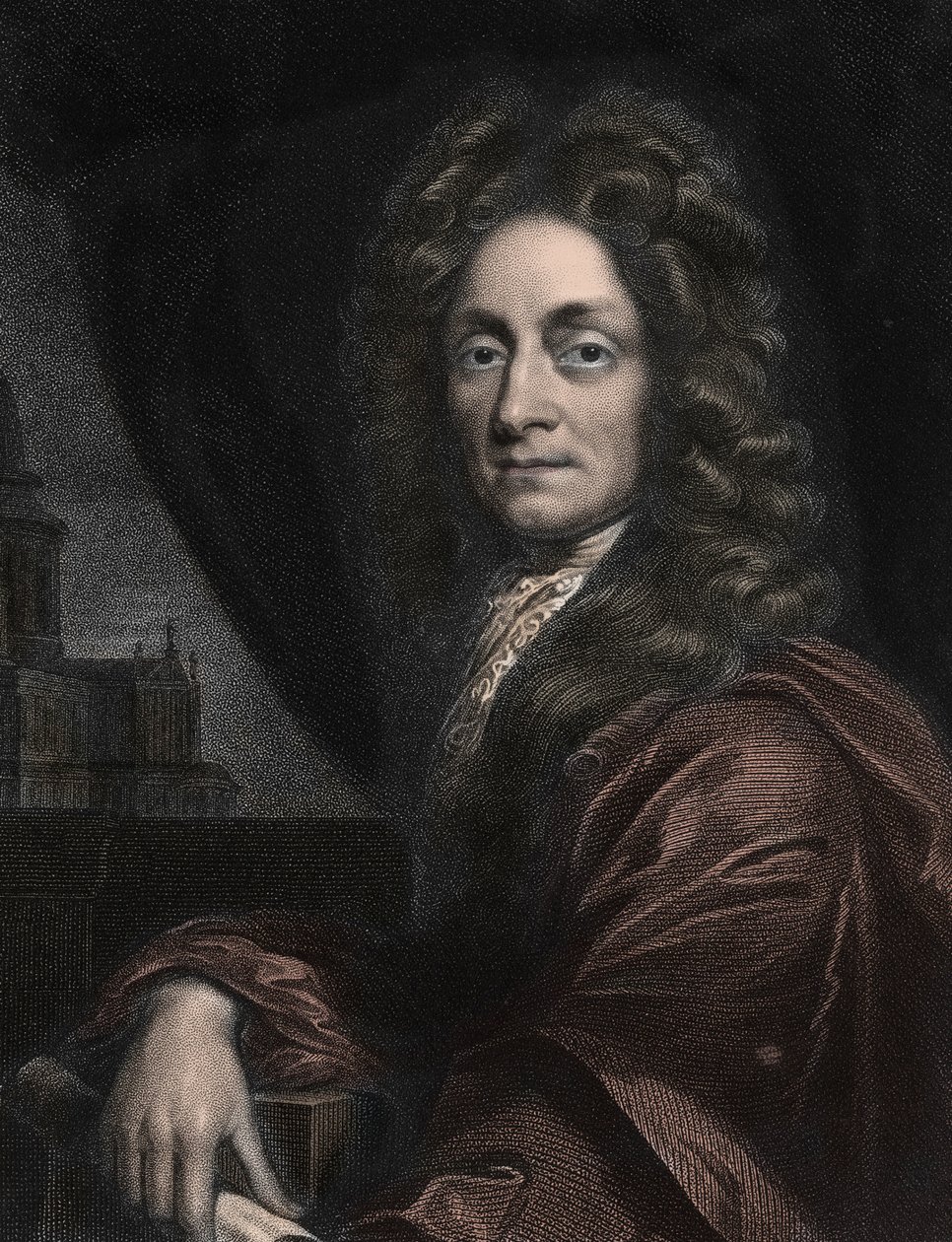 Portrett av Sir Christopher Wren, engelsk arkitekt (1632-1723). av Anonymous Anonymous