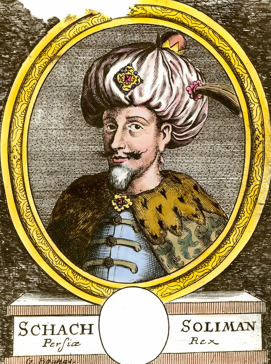 Portrett av Soliman (Suleyman) I den storslåtte (1494-1566), osmansk gravering av sultan fra 1700-tallet. Privat samling av Anonymous Anonymous