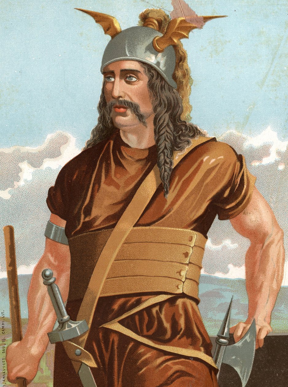 Portrett av Spartacus. Slavehode gjorde opprør mot Roma (døde 71 f.Kr.). etter hombres y Mujeres celebres. Barcelona 1877. av Anonymous Anonymous