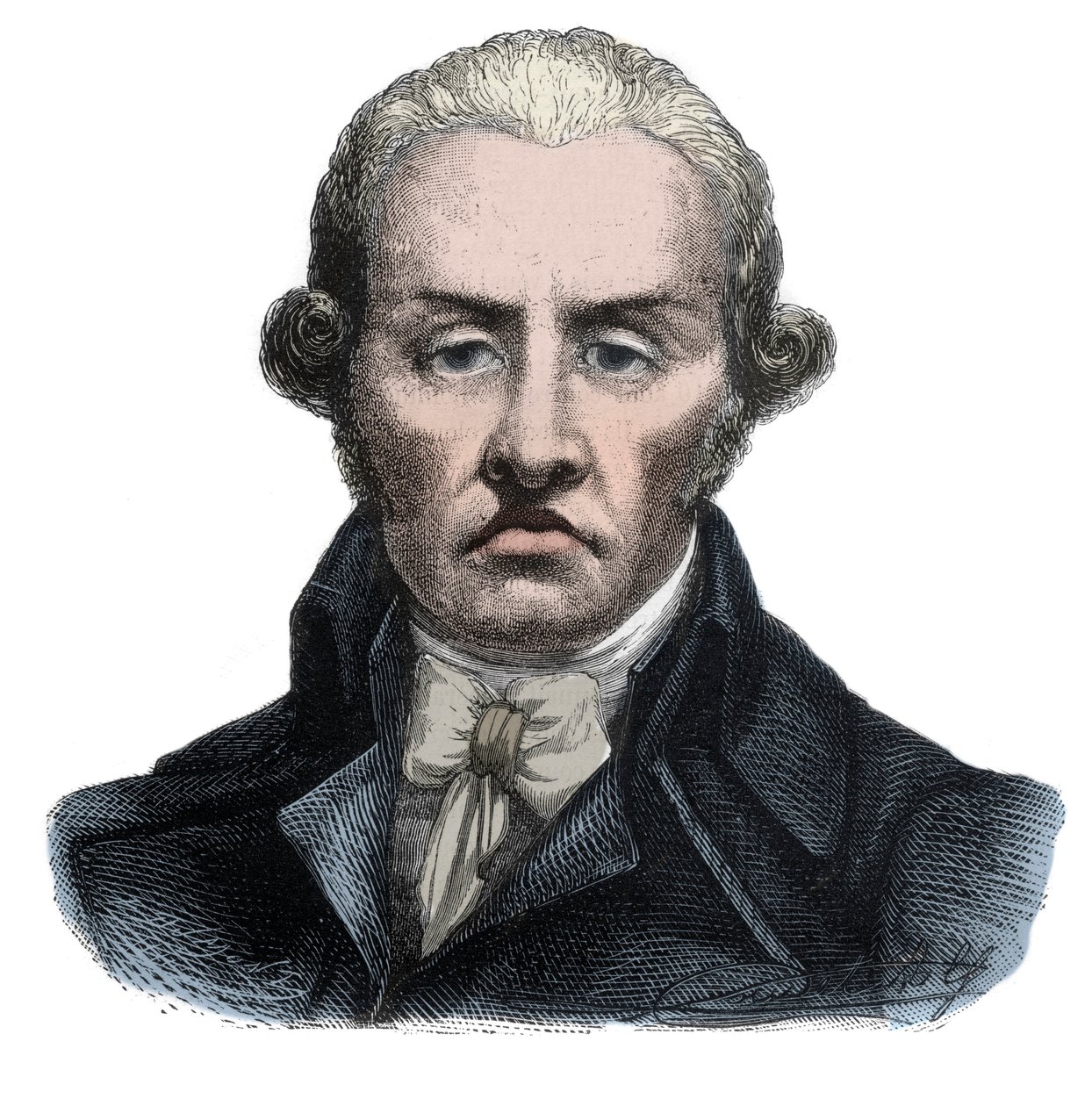 Portrett av Stanislas Marie Maillard (1763-1794), fogd og emblematisk karakter av den franske revolusjonen - Gravering i "Histoire des Girondins"" av Alphonse de Lamartine (1790-1869) 1865-1866 - Privat samling av Anonymous Anonymous