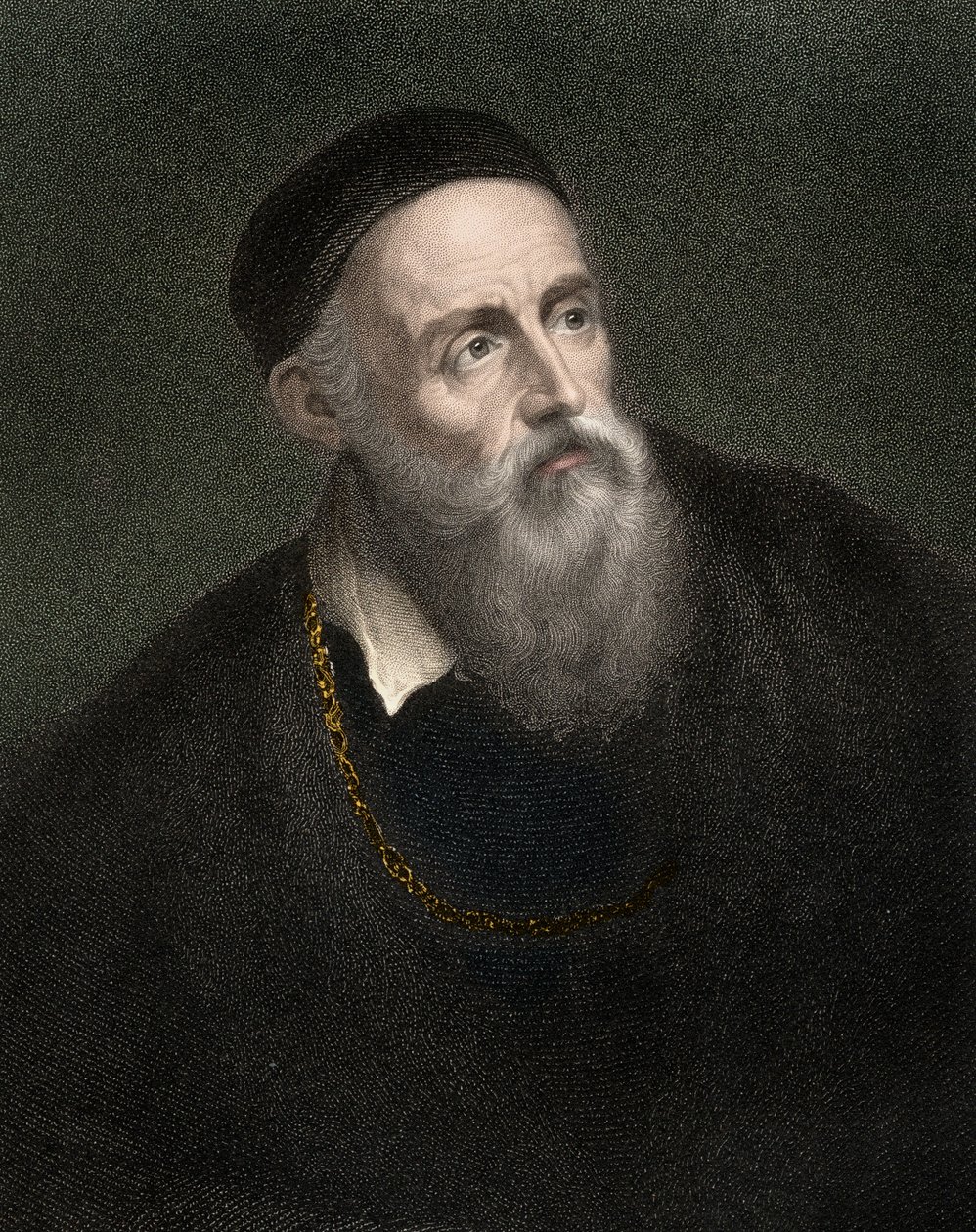 Portrett av Titian (1490-1576), Tiziano Vecellio, venetiansk maler av Anonymous Anonymous