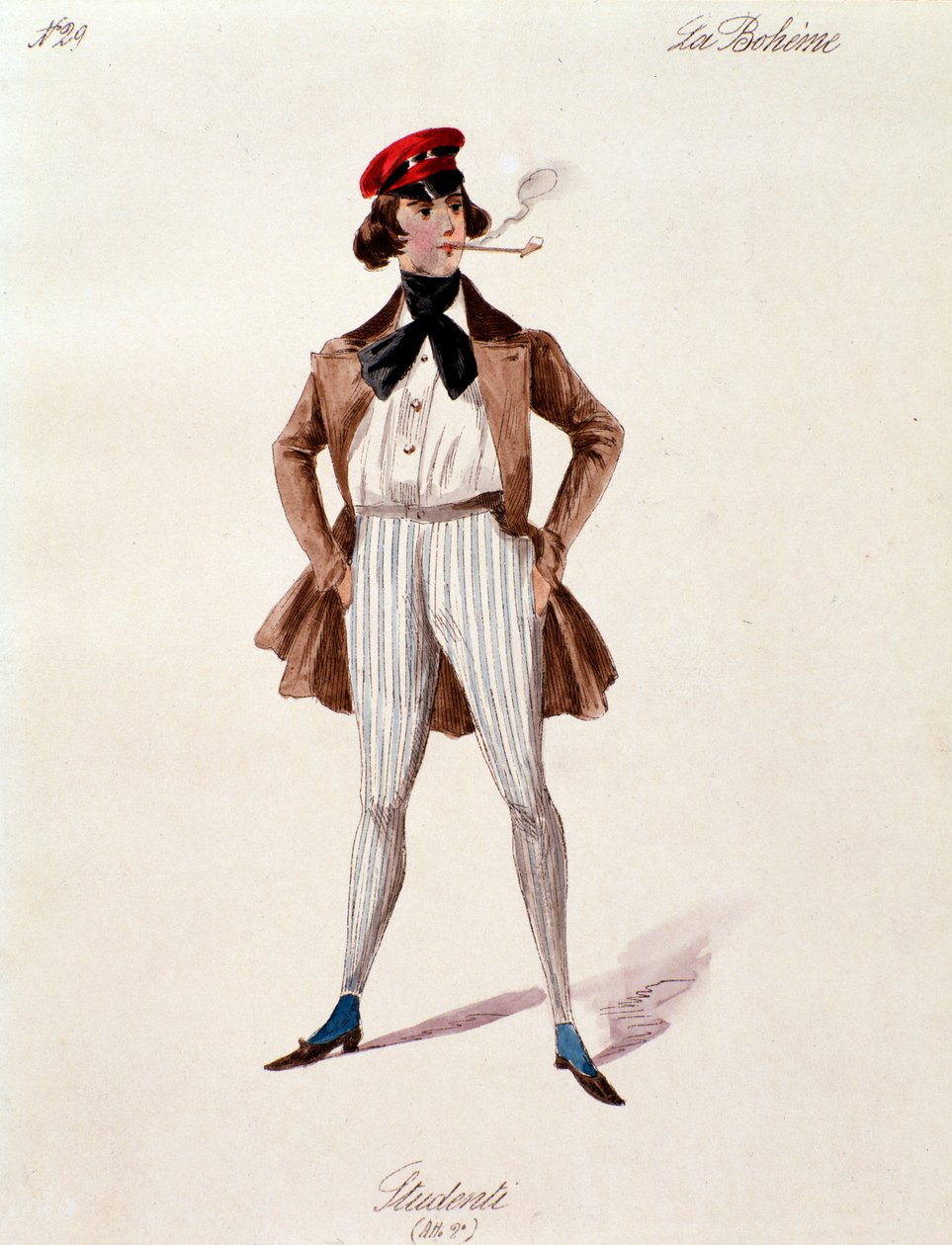 Portrett av en student, fra La boheme av Puccini (1892-1895) av Anonymous Anonymous
