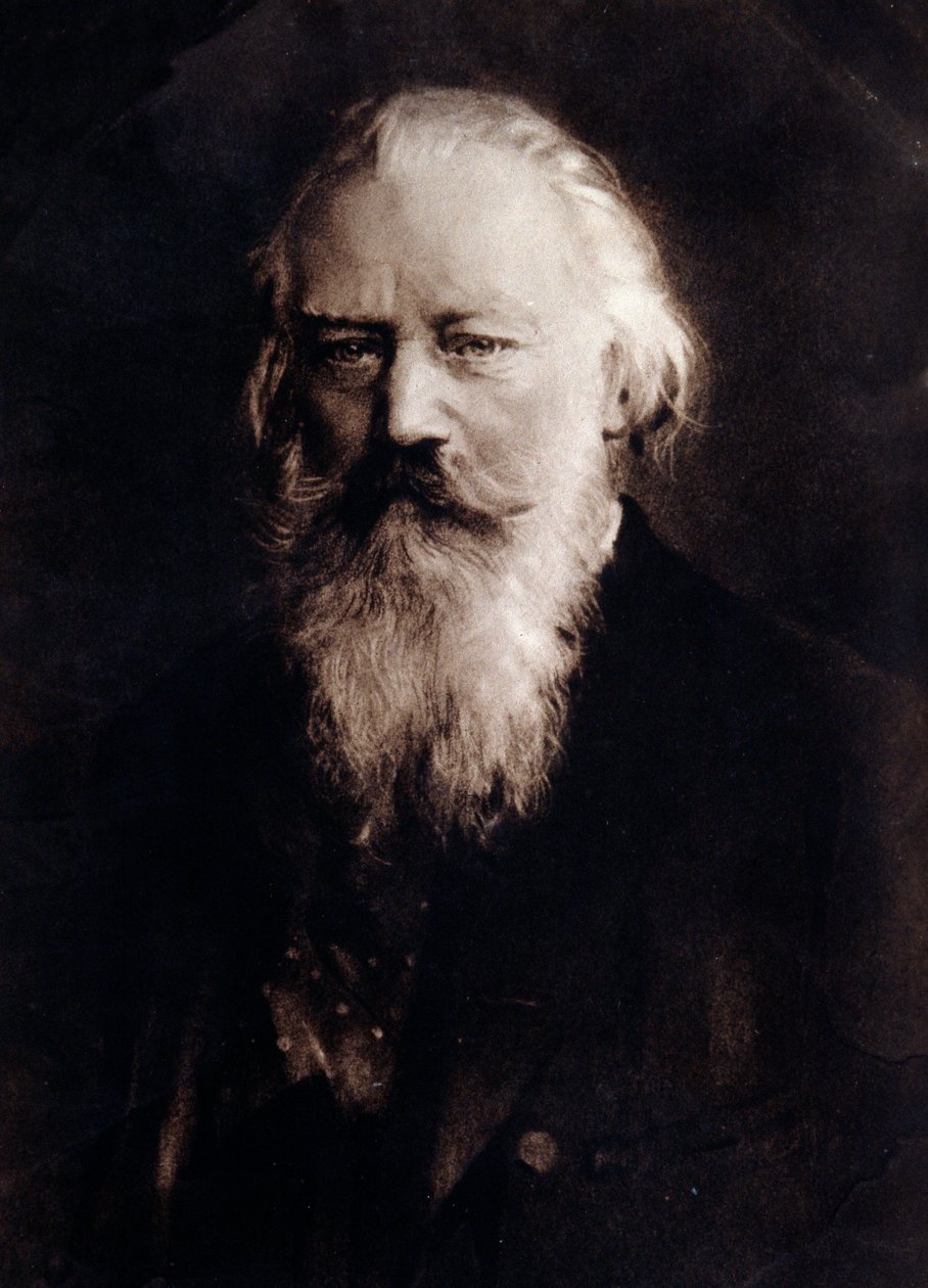 Portrett av den engelske komponisten Johannes Brahms (1833-1897) Tegning. 1800-tallet. Privat samling av Anonymous Anonymous
