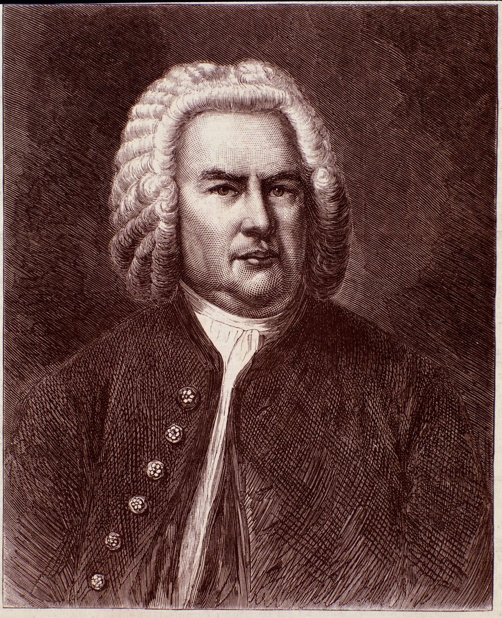 Portrett av den tyske komponisten Johann Sebastian Bach (gravering. 1800-tallet) av Anonymous Anonymous