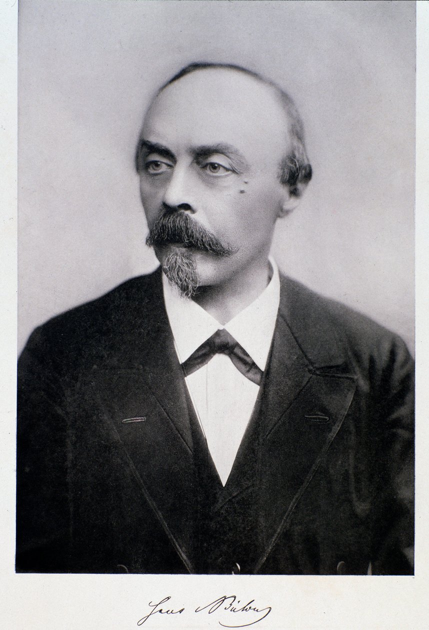 Portrett av den tyske regissøren og pianisten Hans von Bulow (s/hvitt foto av Anonymous Anonymous