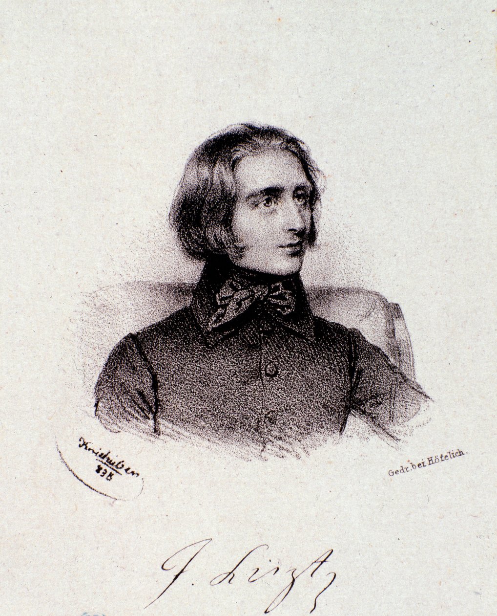 Portrett av den ungarske komponisten Franz Liszt (1811-1886) Gravering. 1800-tallet. Milanesisk privatsamling av Anonymous Anonymous