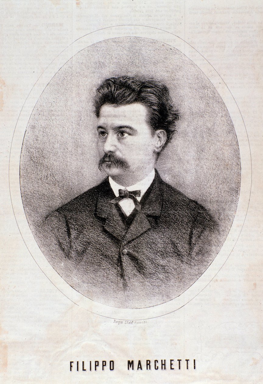 Portrett av den italienske komponisten Filippo Marchetti (1831-1902) Gravering. 1800-tallet. Milanesisk privat samling av Anonymous Anonymous
