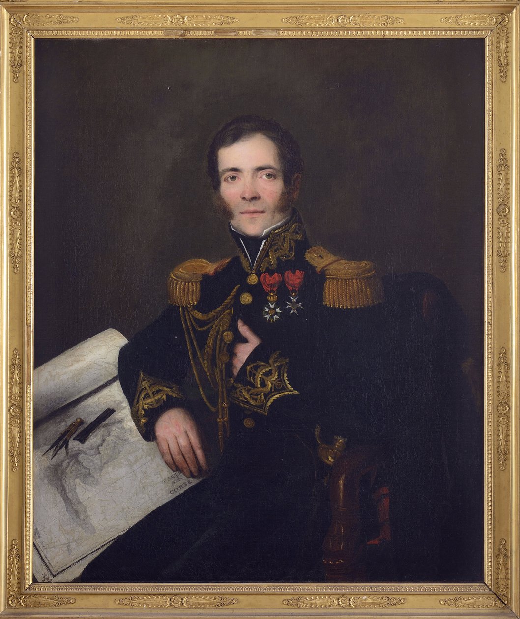 Portrett av admiralen Anne Chretien Louis de Hell (1783-1864), Anonym . Olje på lerret, ca. 1832. Privat samling av Anonymous Anonymous