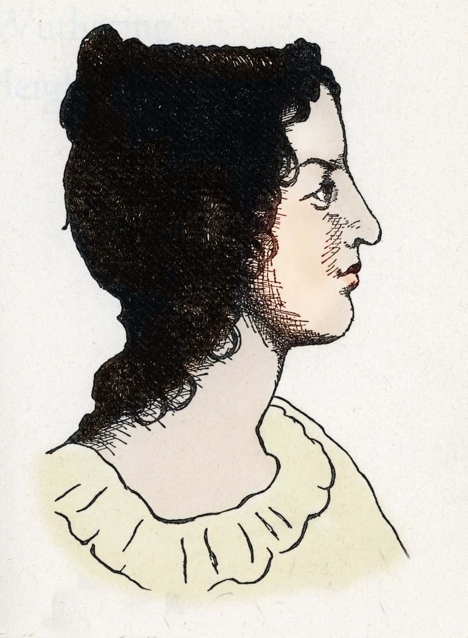 Portrett av den britiske forfatteren Emily Bronte (1818-1848) av Anonymous Anonymous