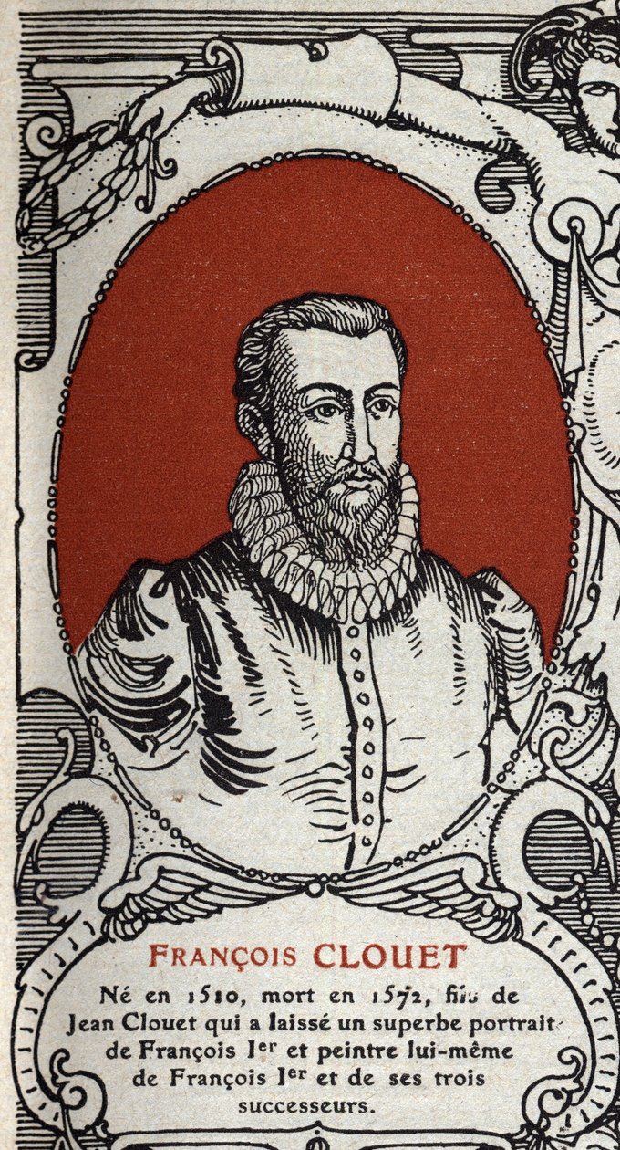 Portrett av den franske maleren Francois Clouet (1510-1572) Gravering fra 1914. av Anonymous Anonymous