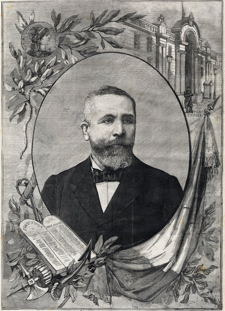 Portrait of the new French president Emile Loubet (1838-1929) elected on 18 February 1899. Engraving. In “The Little Parisien” av Anonymous Anonymous
