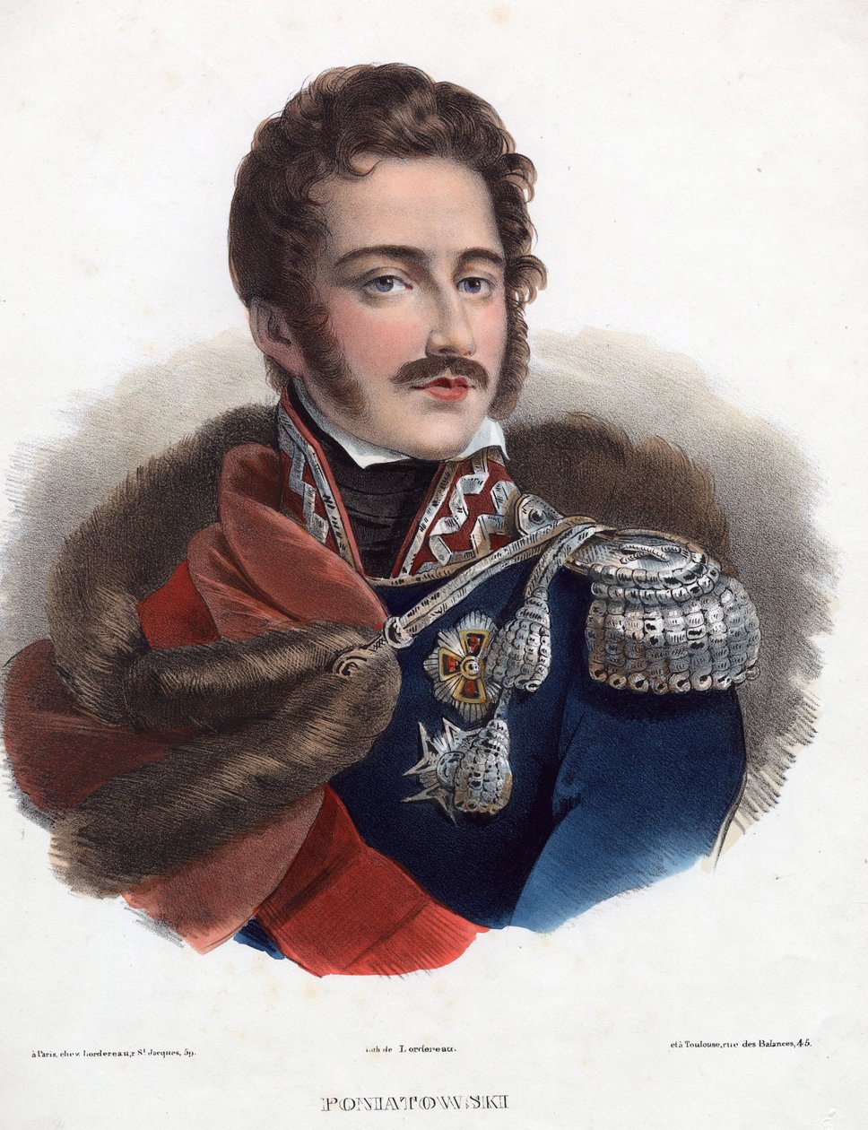 Prins Jozef Poniatowski - Anonym - 1835 - Litografi, akvarell - 32x24 - Privat samling av Anonymous Anonymous