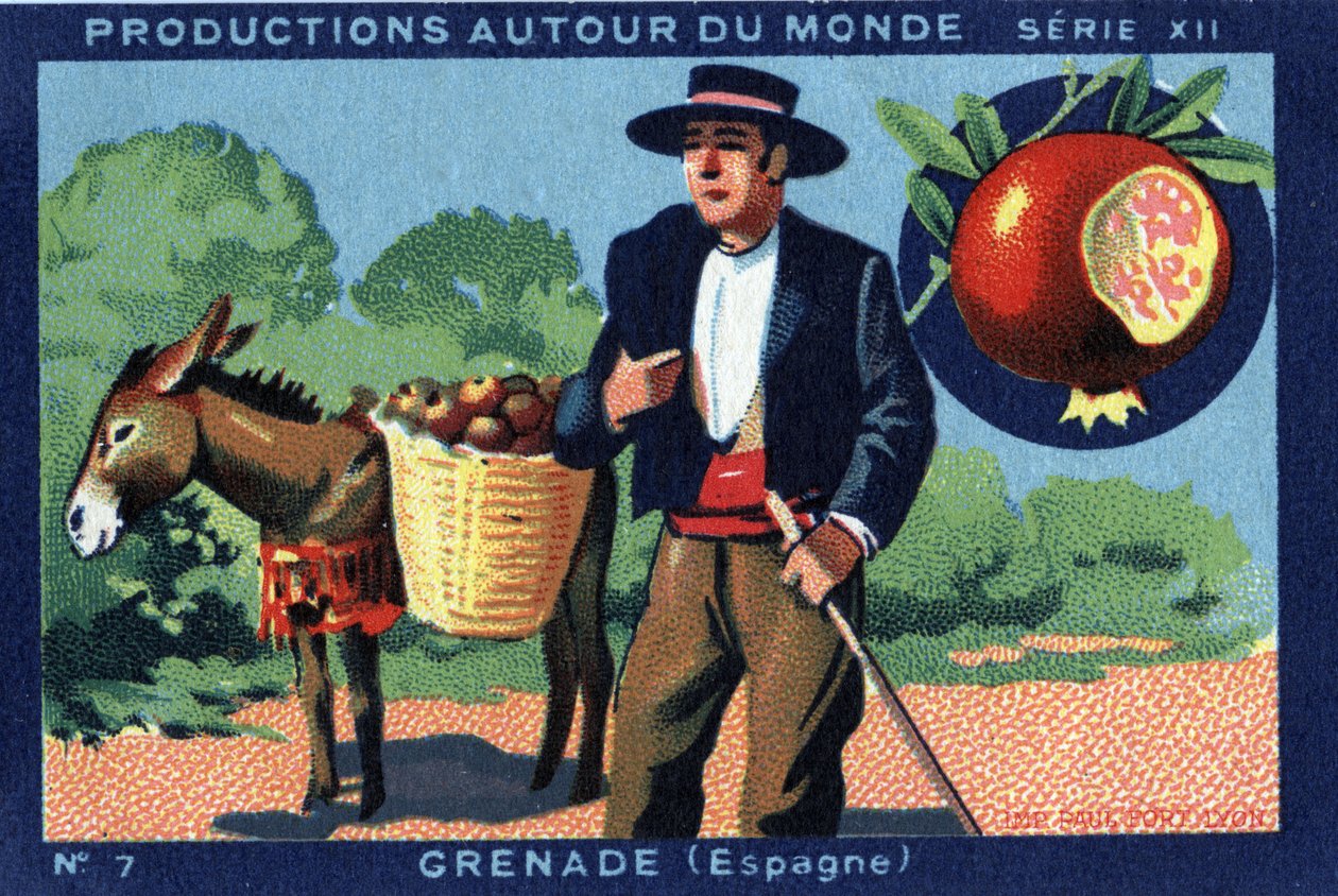 Produksjoner over hele verden: Granada i Spania. Kromolitografi fra 1933 i "" Joseph-Milliat Album"" av Anonymous Anonymous