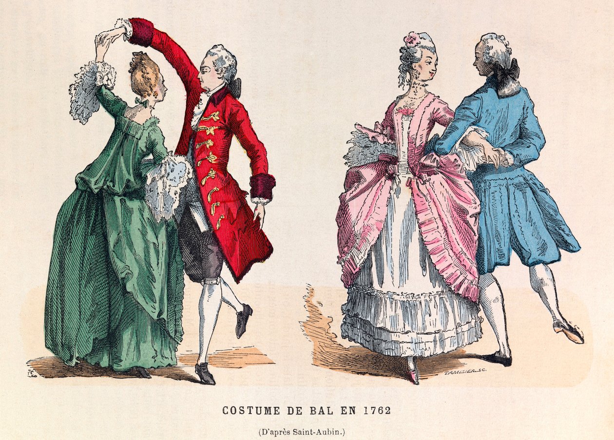 Ballkostymer i 1762 (kong Ludvig XVs regne) - privat samling av Anonymous Anonymous