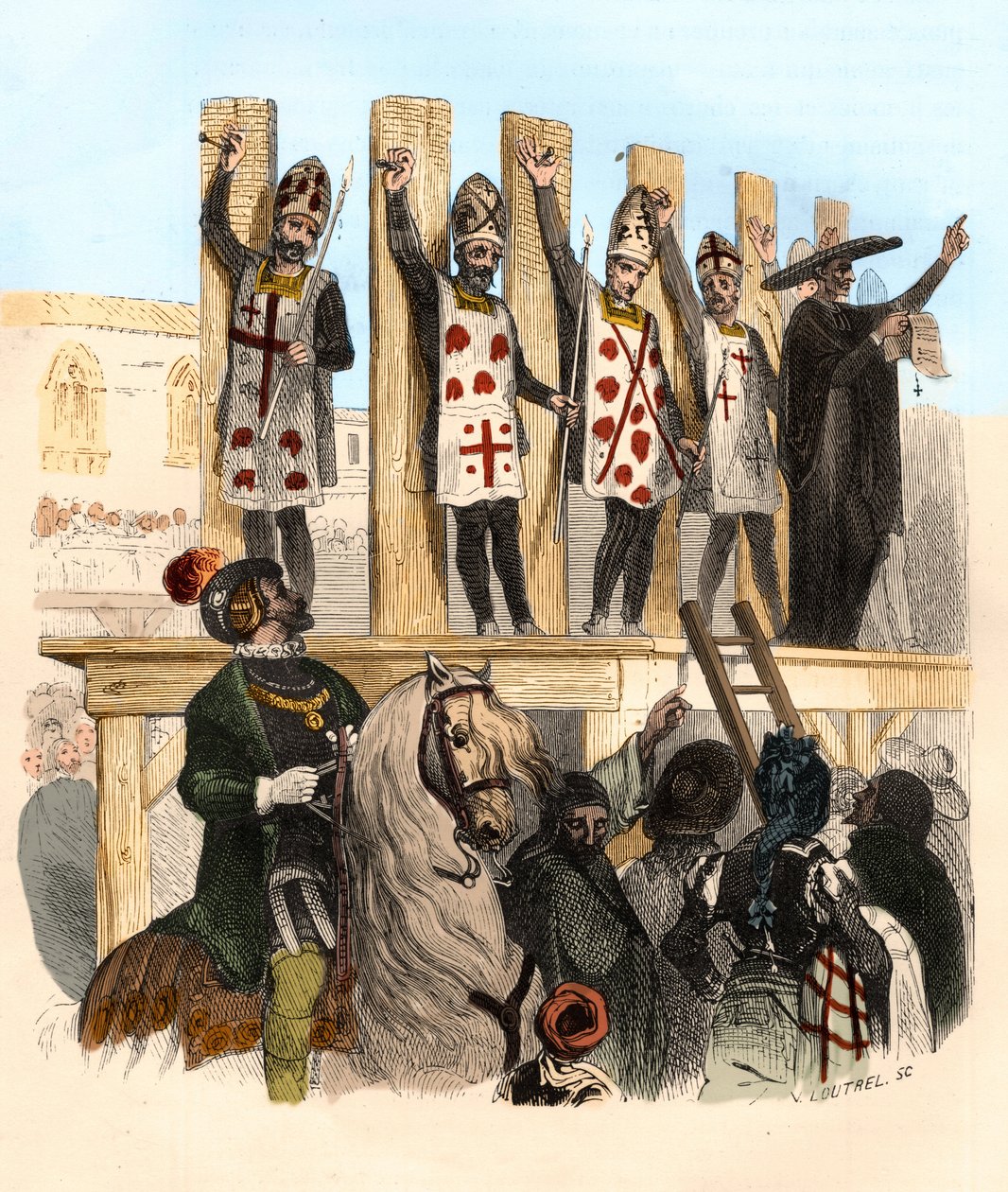 Straff av spikeren på 1500-tallet. Illustrasjon i "" Mysteres of the Inquisition and Other Secretive Societies of Spain"" Av Victor de Fereal, Suberwick, Manuel Galo de Cuendias av Anonymous Anonymous