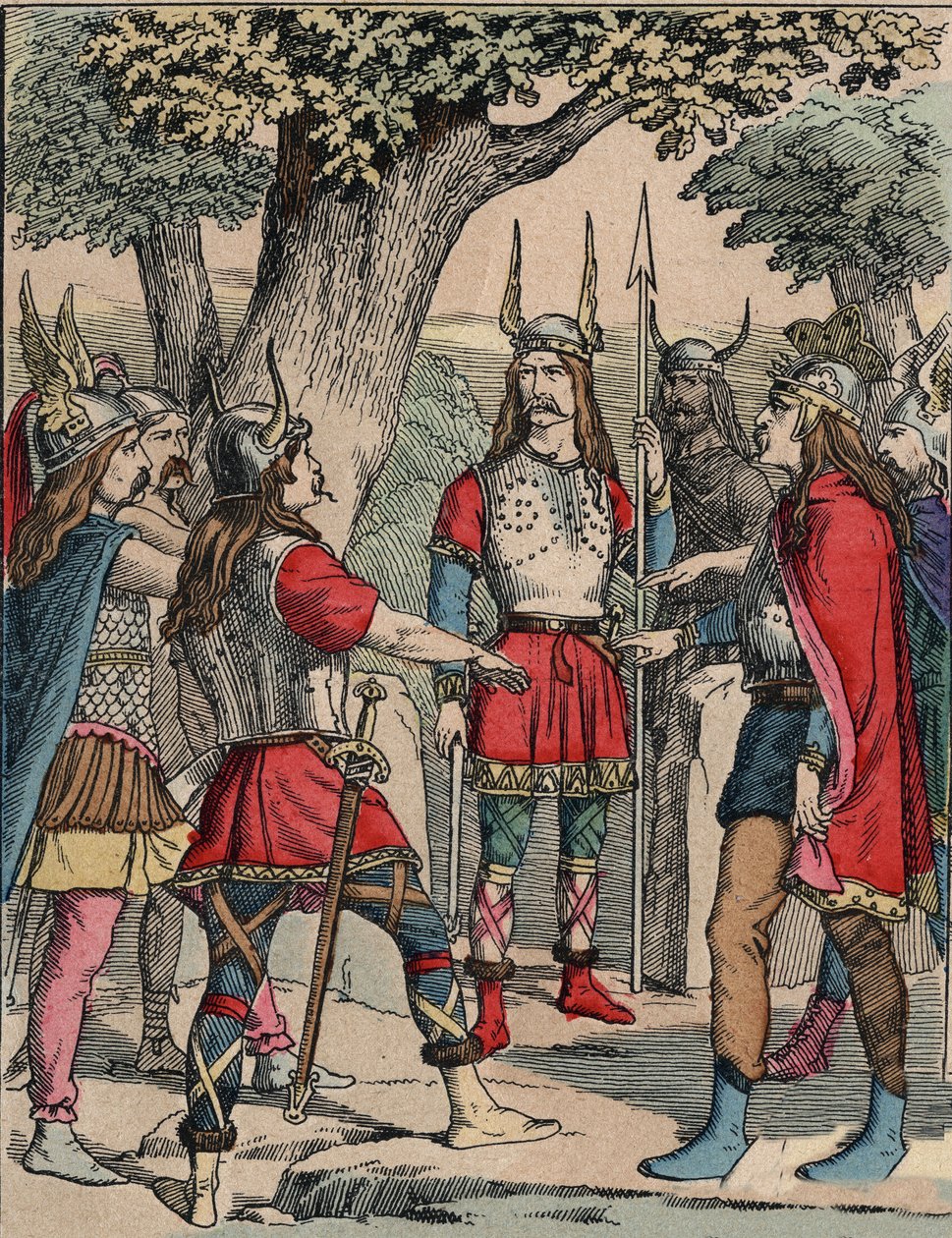 Representasjon av Vercingetorix (ca. 80-c. 46 f.Kr.) kriger og gallisk leder av Arvernes-stammen valgt av sitt folk til å lede krigen mot romerne» (Portrett av Vercingetorix (82 f.Kr.-46 f.Kr.) høvding for Arverni-stammen, valgt av sitt folk til å lede av Anonymous Anonymous