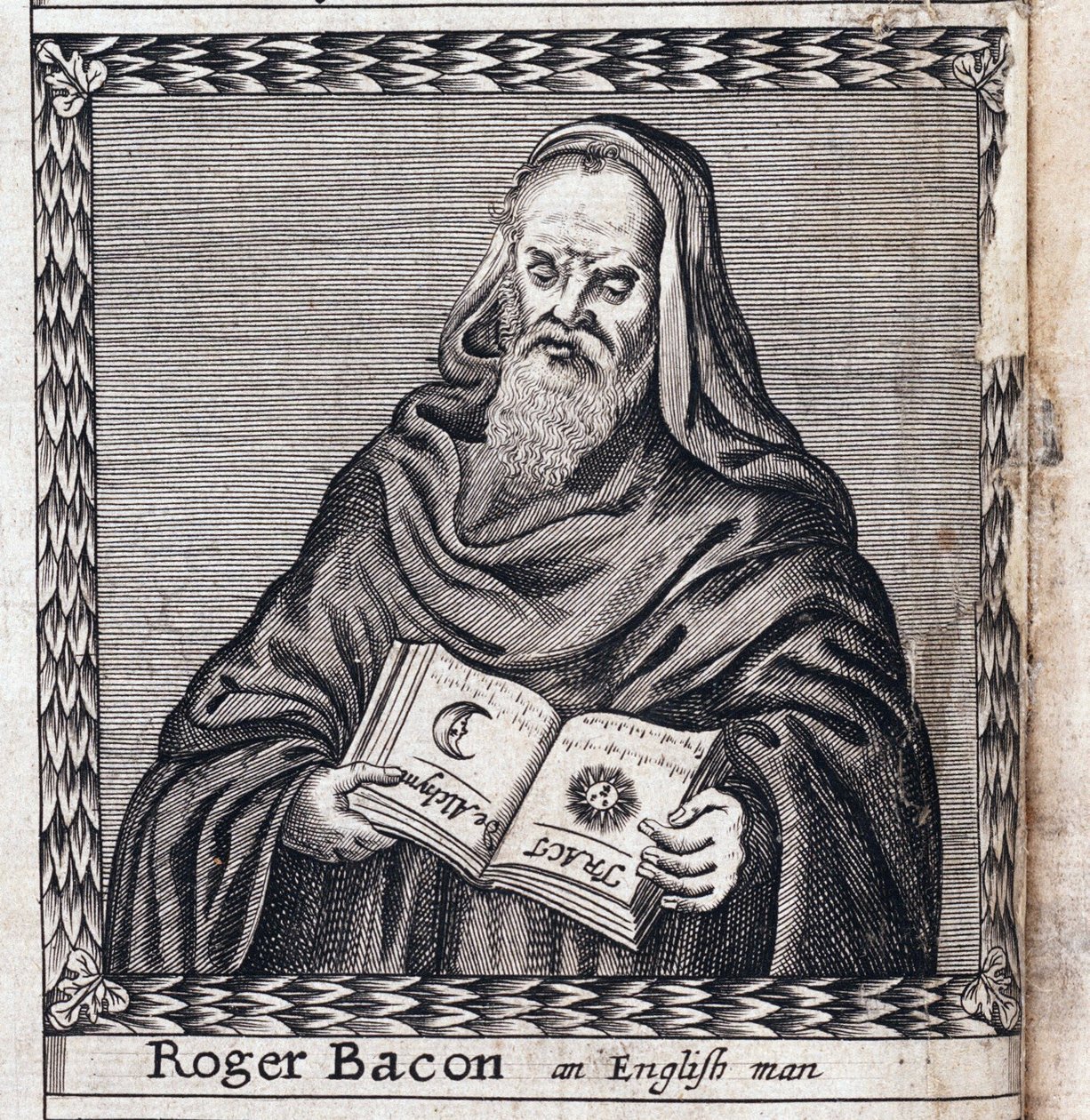 Roger Bacon (1214-1294), med kallenavnet Doctor Mirabilis (Doctor beundringsverdig) - Anonymt arbeid, gravering av Anonymous Anonymous