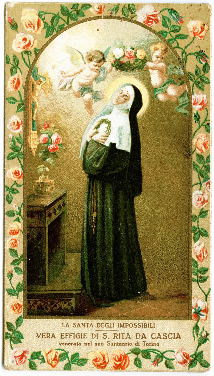 Saint Rita av Cascia (gravering av Anonymous Anonymous
