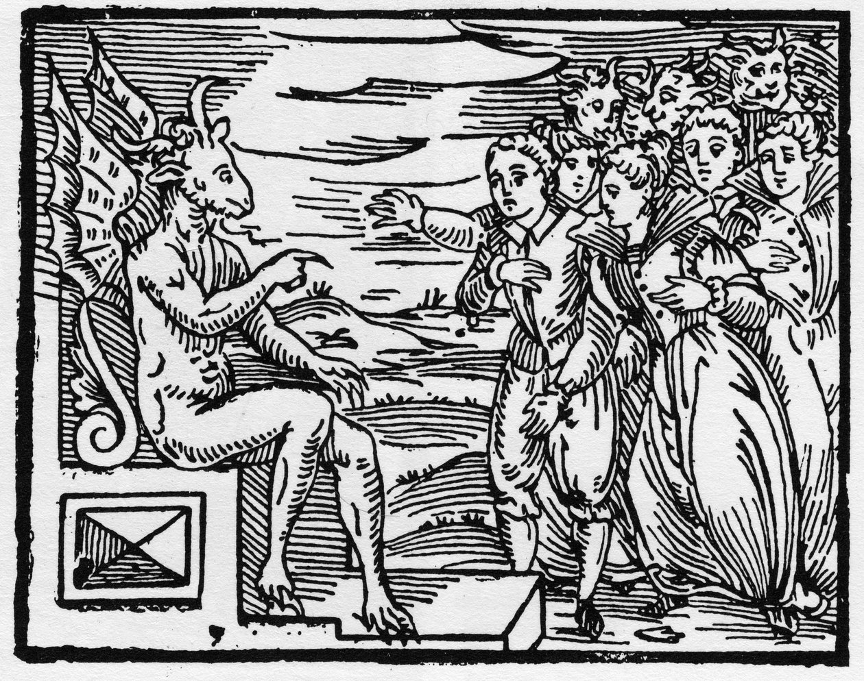 Satan krever en pakt av de nye trollmennene - "Compendium Maleficarum", tar for seg hekser, deres ondskap og deres sortileges av Francesco Maria Guazzo eller Guaccio eller Guaccius (15?? -16??) 1608 Private Collection av Anonymous Anonymous