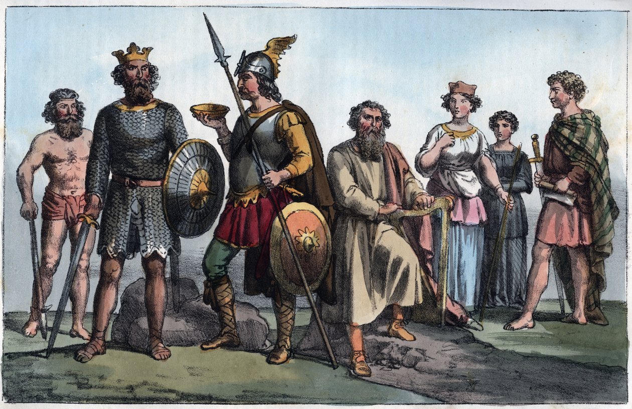 Saksisk kriger og angelsaksere - Saksisk kriger og angelsakserne - gravering fra "" Skikker og skikker til alle folkeslag i universet. Det er historien om regjeringen, lovene, militsen, om religionen til alle nasjoner fra de fjerneste tider til av Anonymous Anonymous