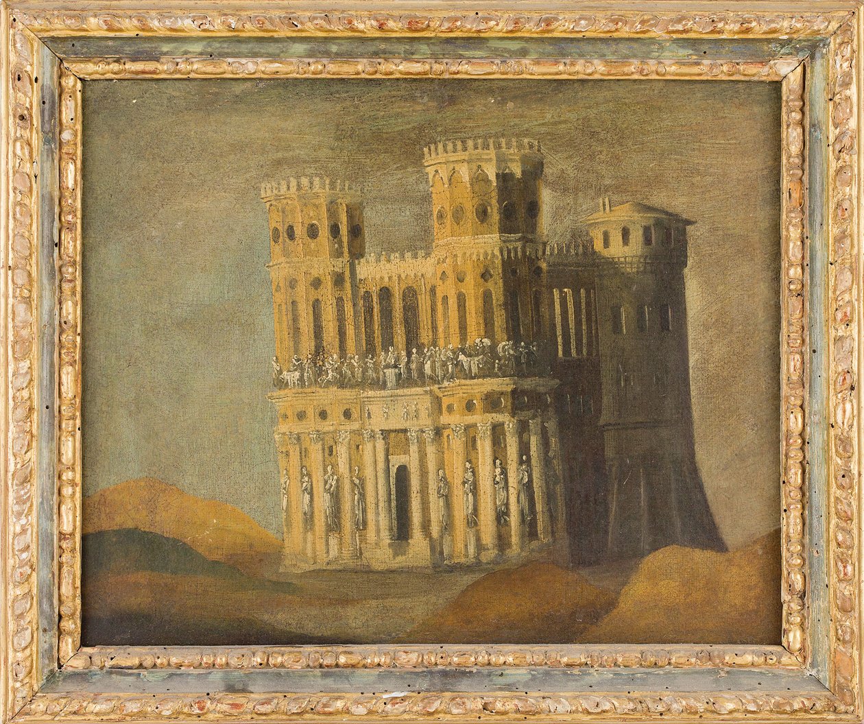 Souvenir imaginaire de Castel Nuovo - Imaginary Recollection of Maschio Angioino, av Nome, Francois de (1593-etter 1630). Olje på lerret, første tredjedel av 1600-tallet. Dimensjon: 27,5x34 cm. Privat samling av Anonymous Anonymous