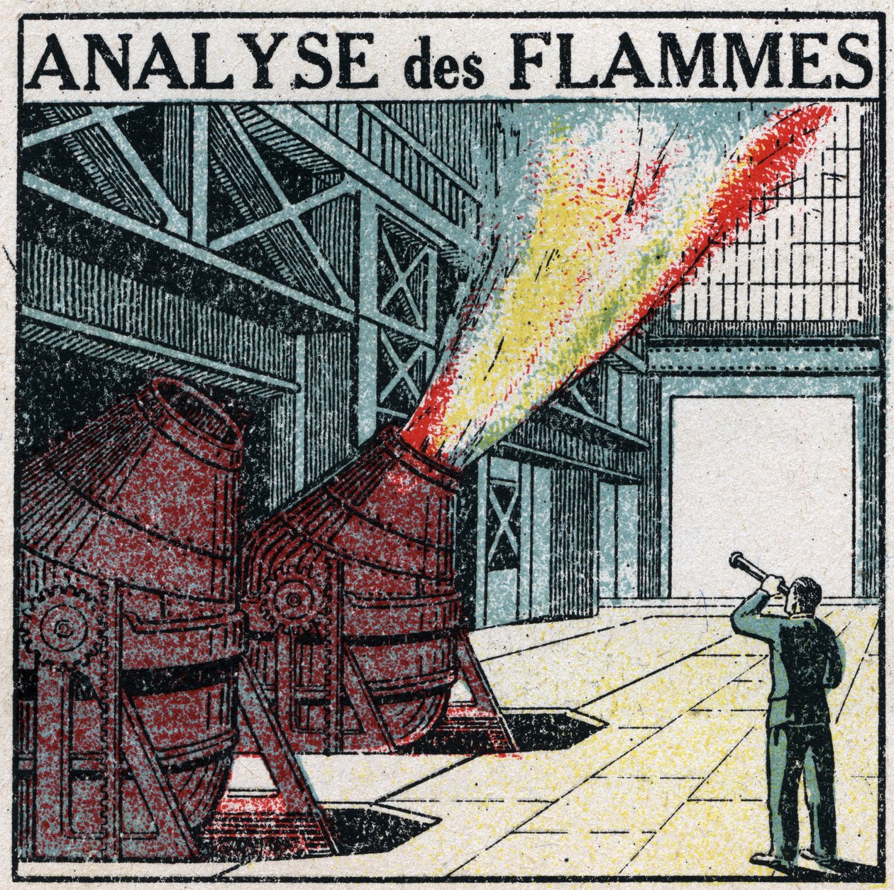 Spectral analysis: flame analysis. Anonymous illustration from 1925. Private collection. av Anonymous Anonymous