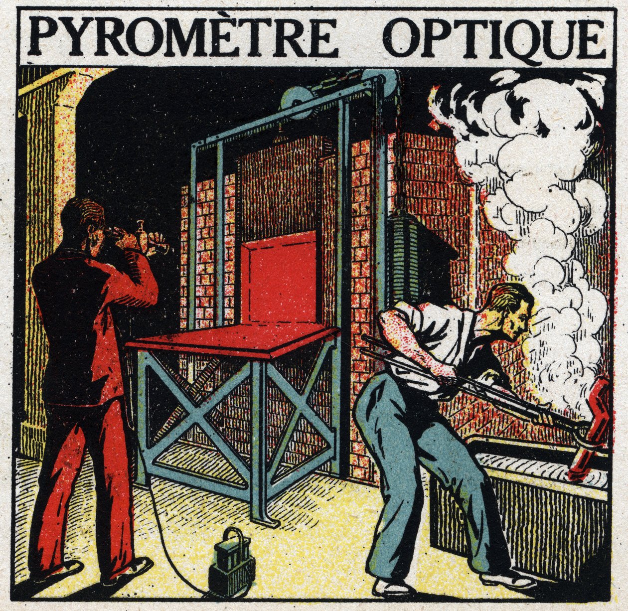 Spektralanalyse: optisk pyrometer. Anonym illustrasjon fra 1925. Privat samling. av Anonymous Anonymous