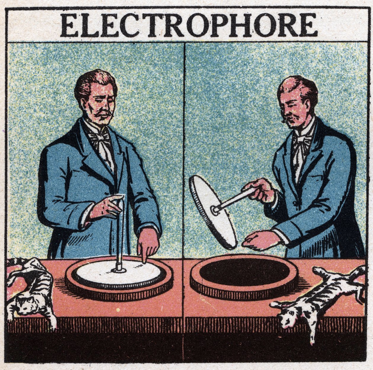 Statiske maskiner: elektroforeus. Anonym illustrasjon av 1925. Privat samling. av Anonymous Anonymous
