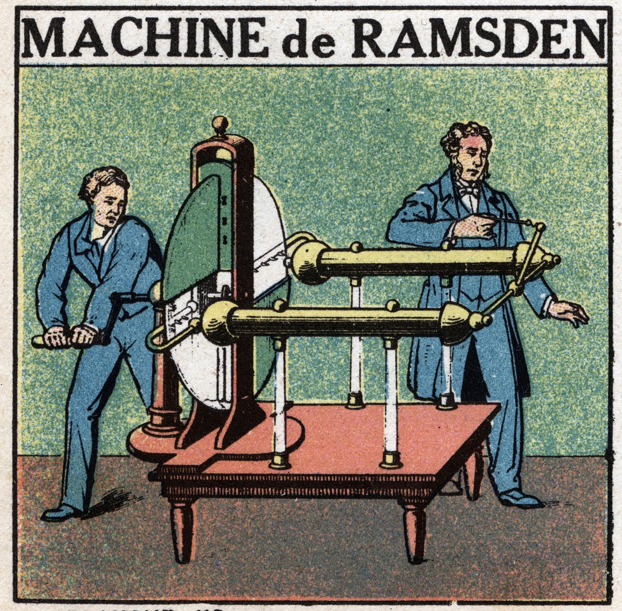 Static machines: machine an addition. Machine by Jesse Ramsden (1735 -1800) invented in 1768. Anonymous illustration from 1925. Private collection. av Anonymous Anonymous