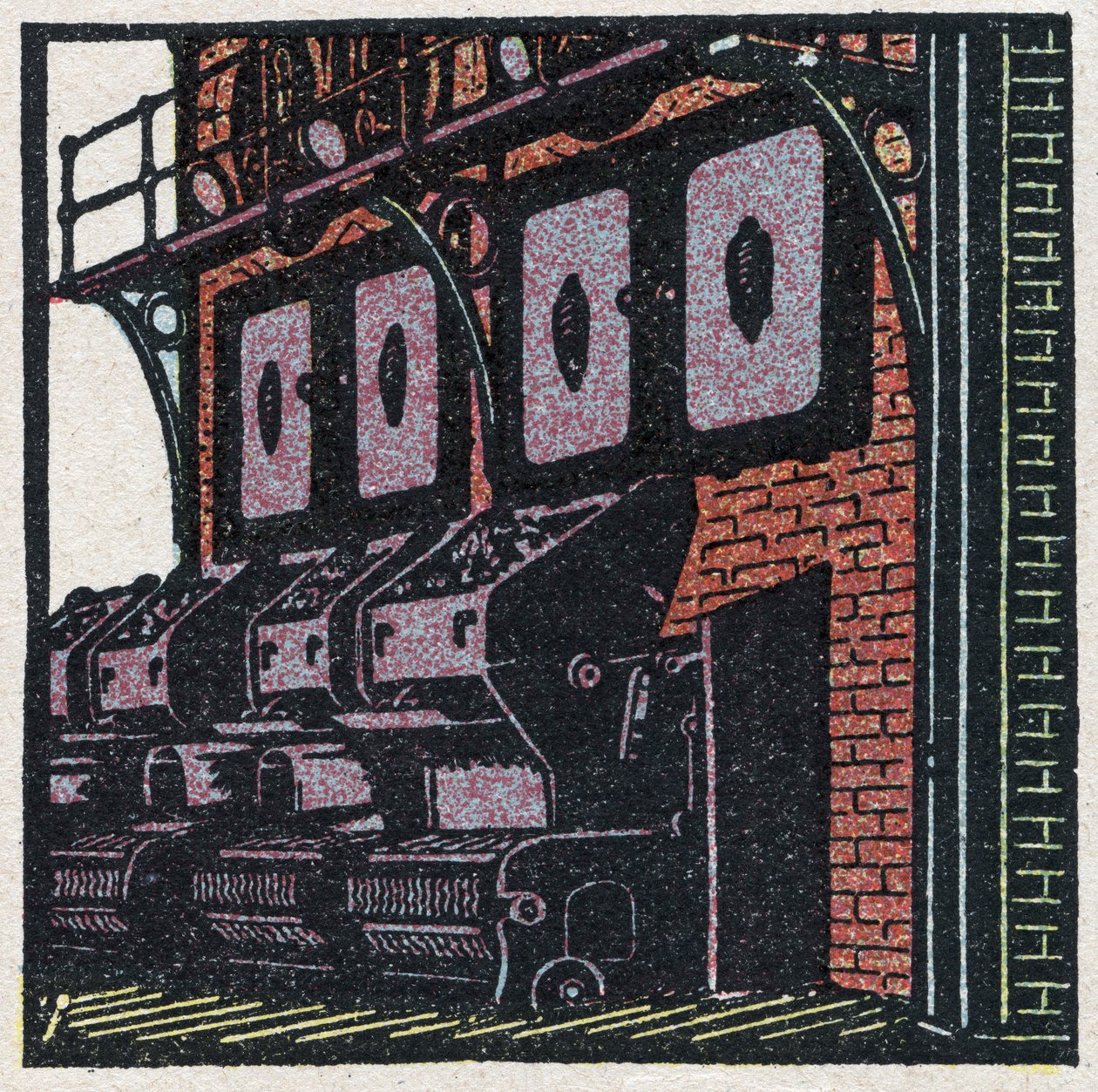 Dampgeneratorer: kjelebatteri. Anonym illustrasjon fra 1925. Privat samling. av Anonymous Anonymous