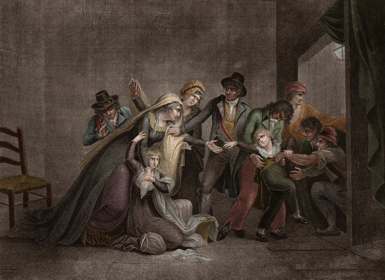 Dauphinen tvunget fra sin mor - Separasjon av Louis XVII og Marie-Antoinette av Østerrike (1755-1793), dronning av Frankrike, i fengselet til tempelet, 3. juli av Anonymous Anonymous