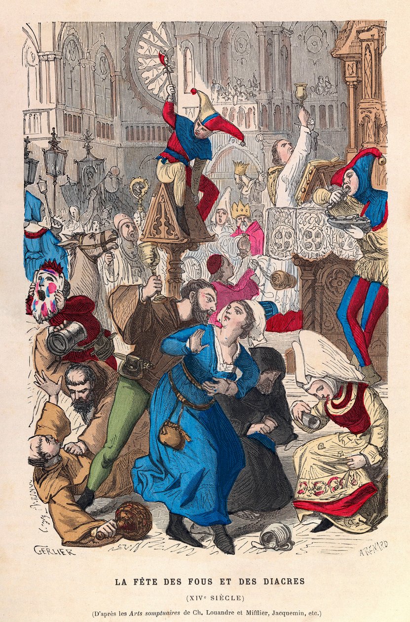 Dårenes og diakonenes fest på 1500-tallet i Paris - dårenes og diakonenes fest på 1500-tallet i Paris - privat samling av Anonymous Anonymous