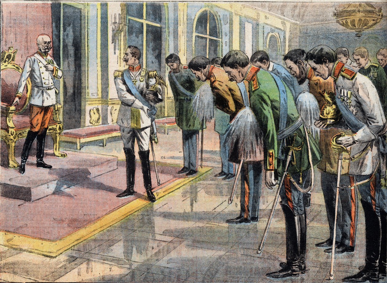 Jubileet av Francois Joseph I (1830-1916) keiser av Østerrike. Gravering fra avisen "" Le Petité Parisien"" av Anonymous Anonymous