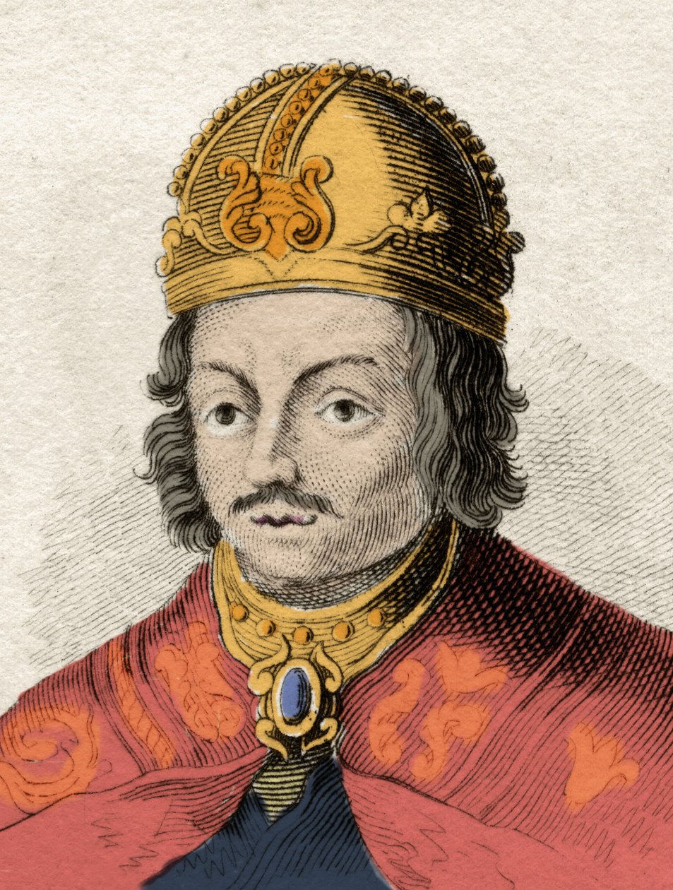 Kongen av Castilla Alfonso X den vise (Alfonso X el Sabio) (1221-1284) Gravering fra 1800-tallet. Milanese av Anonymous Anonymous